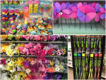 collage of colorful decorative and gift products available at dollar store